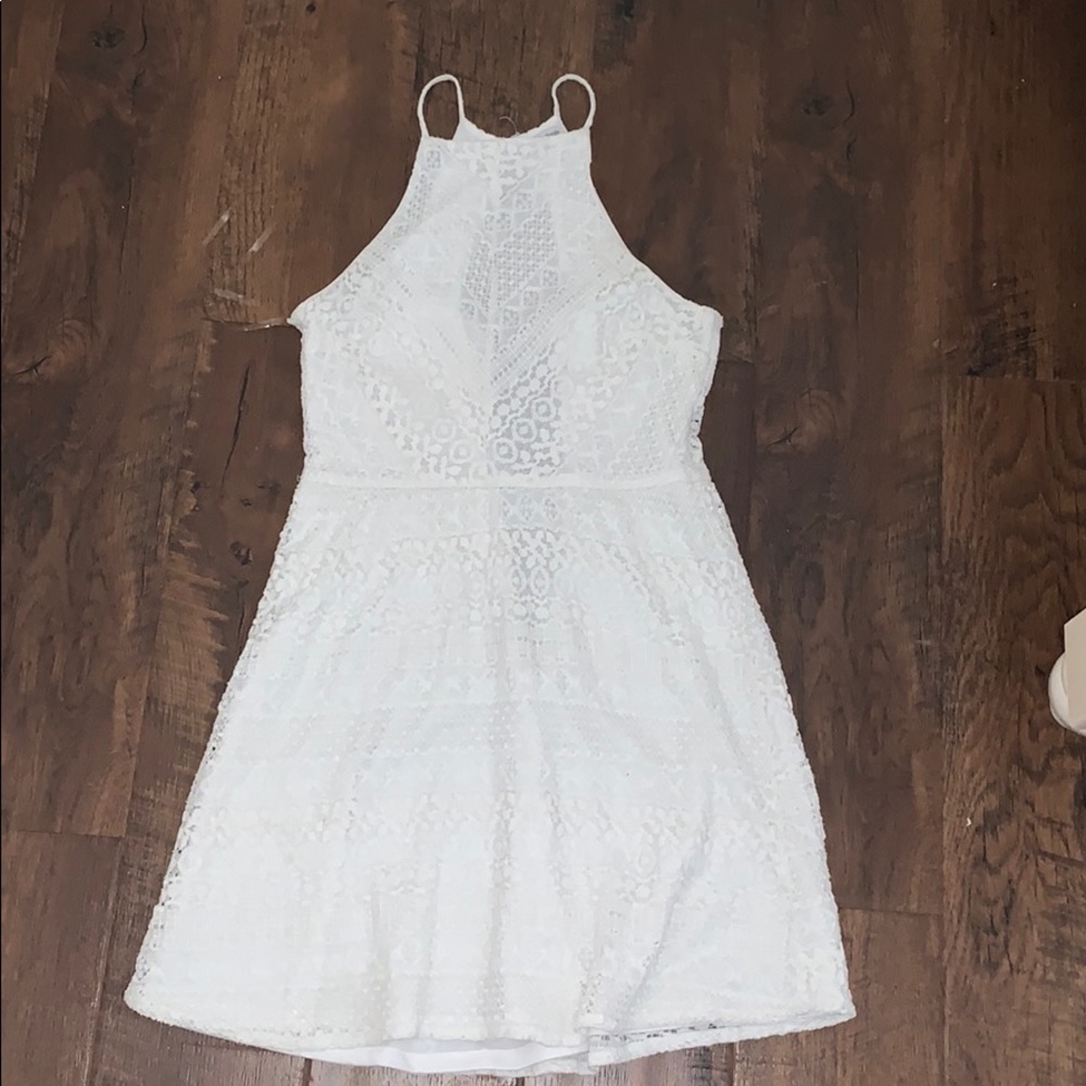 White halter top dress